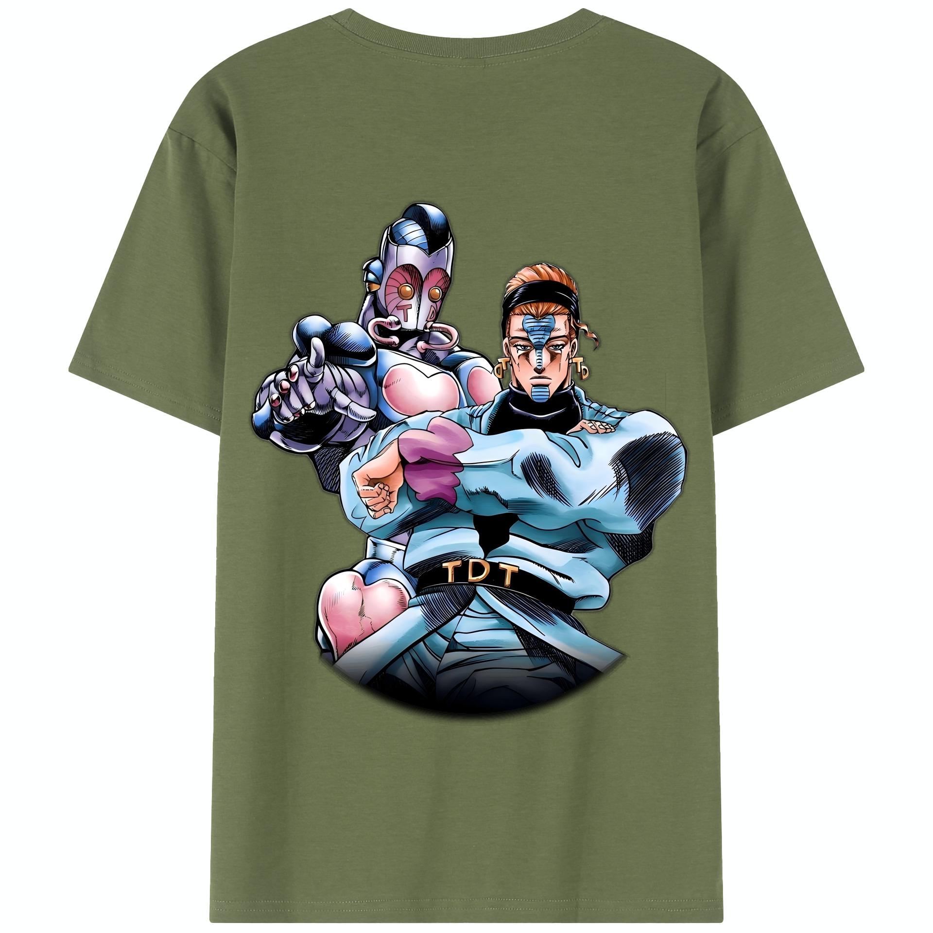 （画像用） ジョジョの奇妙な冒険 ひがしかた じょうすけ JoJo's Bizarre Adventure Higashikata Josuke 綿100％半袖Tシャツ（背面プリント）